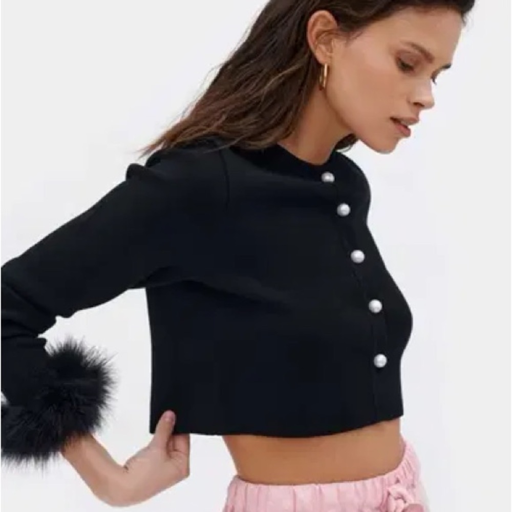 Sleeper cardigan with Fur Cuffs